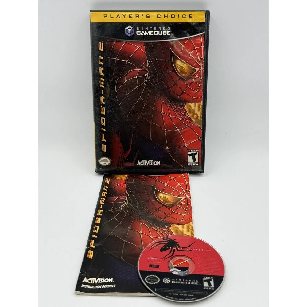 Spider-Man 2 Player's Choice Nintendo GameCube Game CIB T Teen 2004 Activision